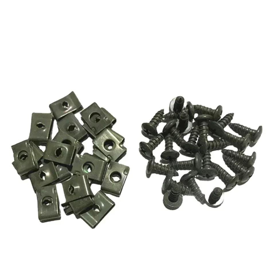100set M4 M5 M4.2 M4.8  Self-tapping Screw and Clips for Motorcycle Car Scooter ATV Moped Ebike Plastic Cover Metal Retainer