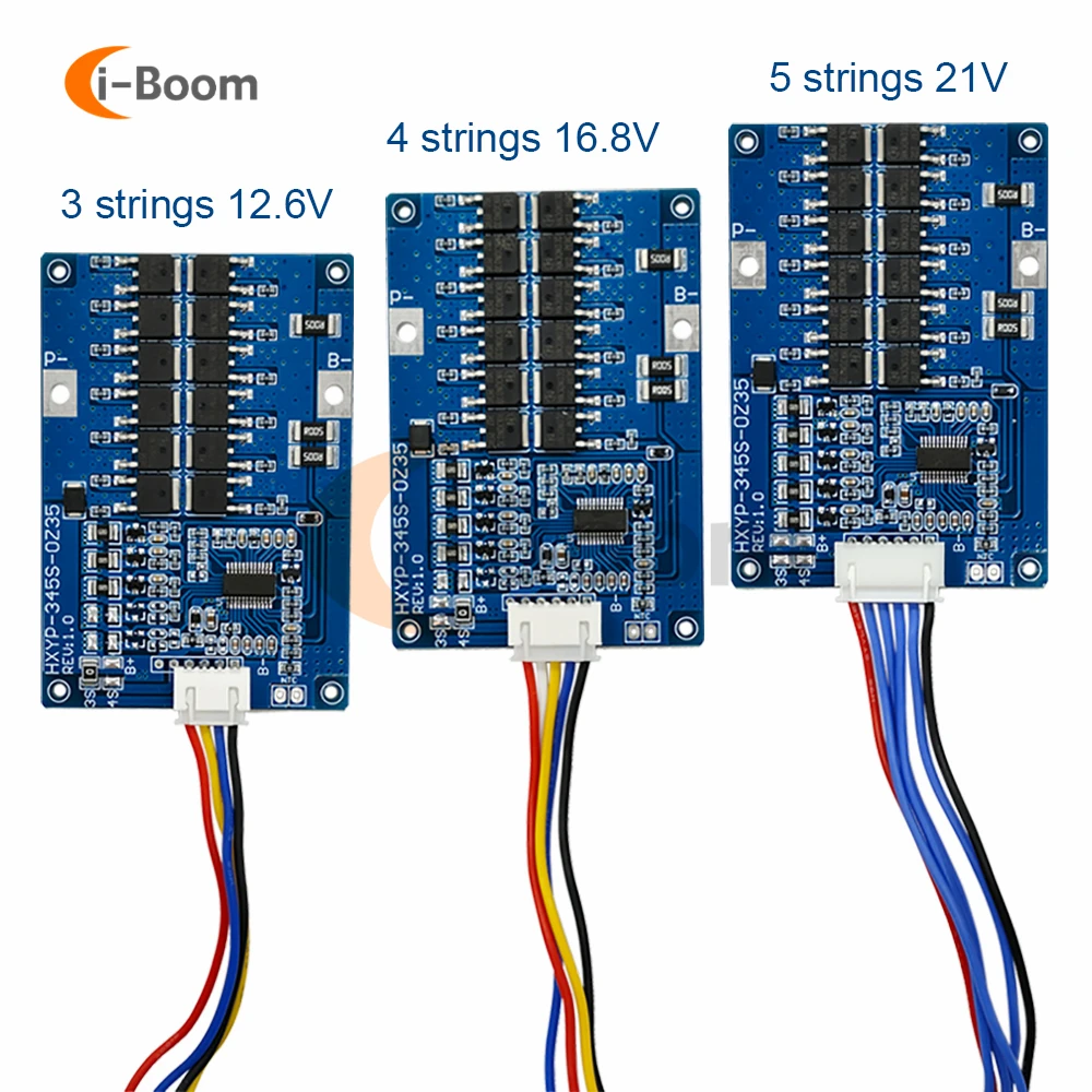 18650 scheda di protezione della batteria al litio 3S 4S 5S 12.6V 16.8V 21V con funzione di bilanciamento controllo della temperatura 35A