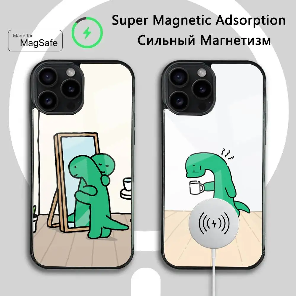 

Cartoon Green Dragon Phone Case For iPhone 16 15 14 13 12 11 Plus,Pro,Max Mini Magsafe Magnetic Wireless Charging