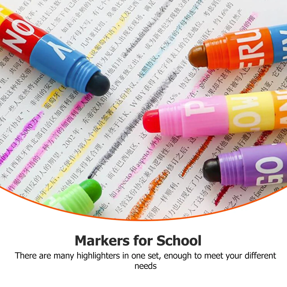 

2 Pcs Highlighter Marker Pens Useful Markers for School Bible Highlighters Note Portable Plastic Office