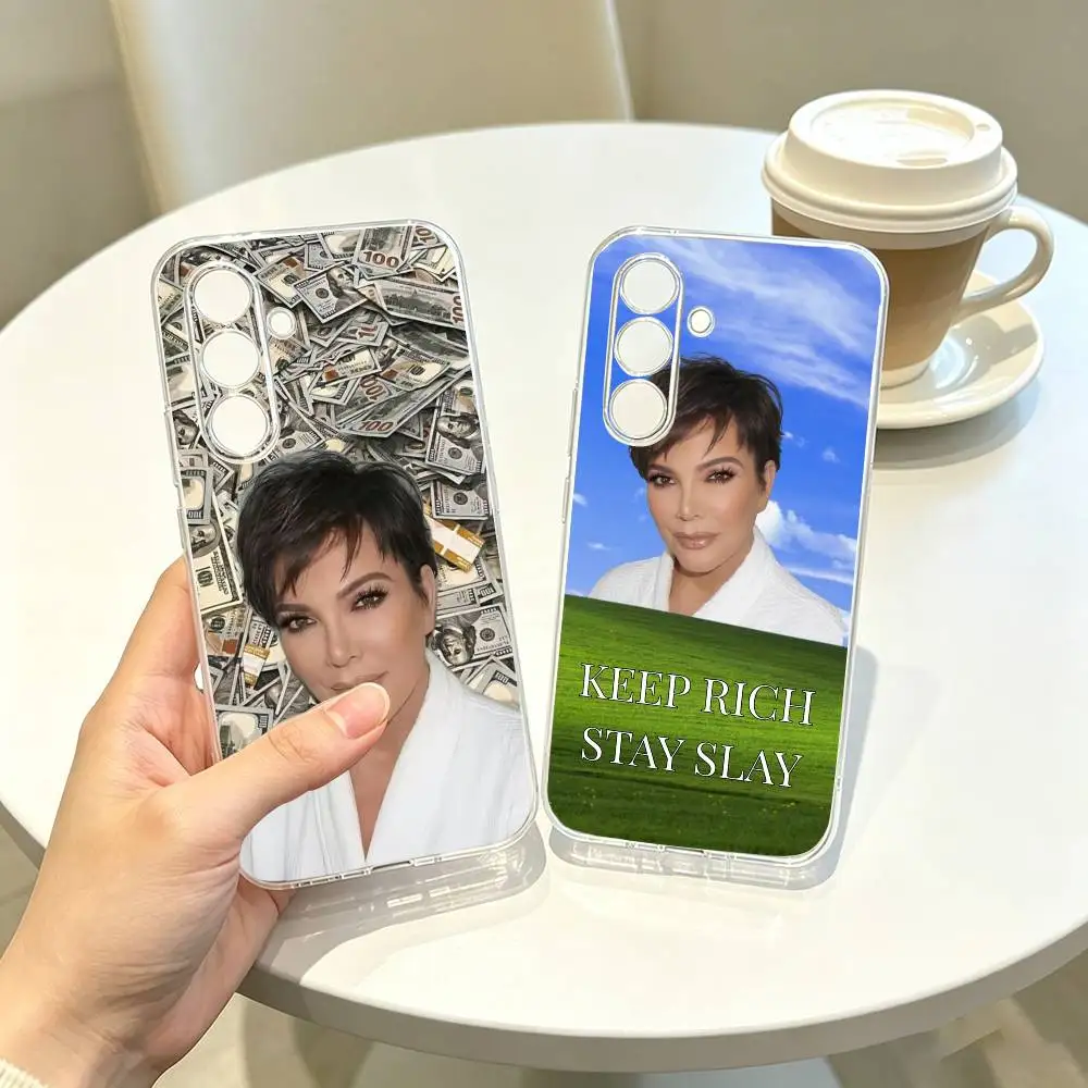 

K-Kris Jenner Funny Meme Phone Case For SamsungA10,12,20,21S,30,31,40,50,51,52,70,71 Transparent Cover