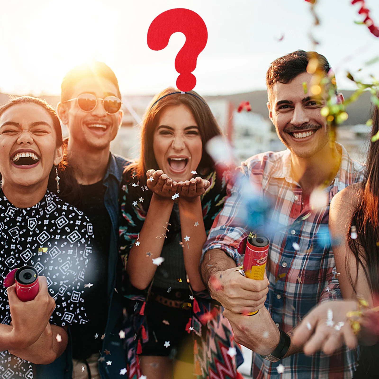 

2pcs Question Mark Shape Hair Hoops Funny Headdress For Party Festival Decoration Lightweight Comfortable Wear Unique Selfie