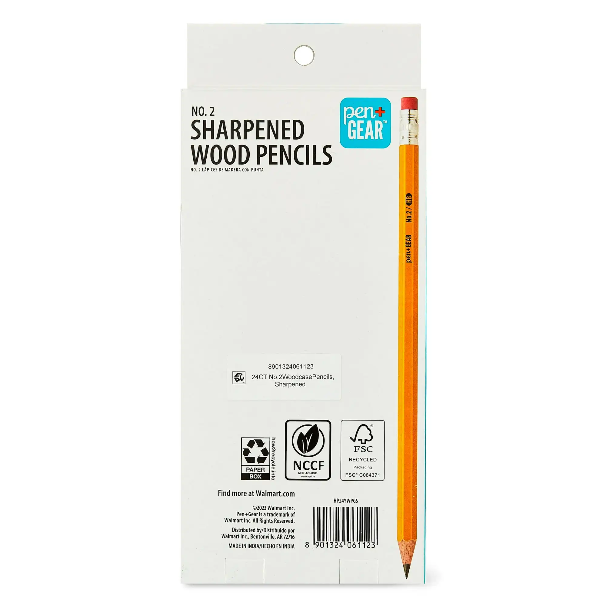 HB Woodcase Pencils, Sharpened, Yellow, 24 Count