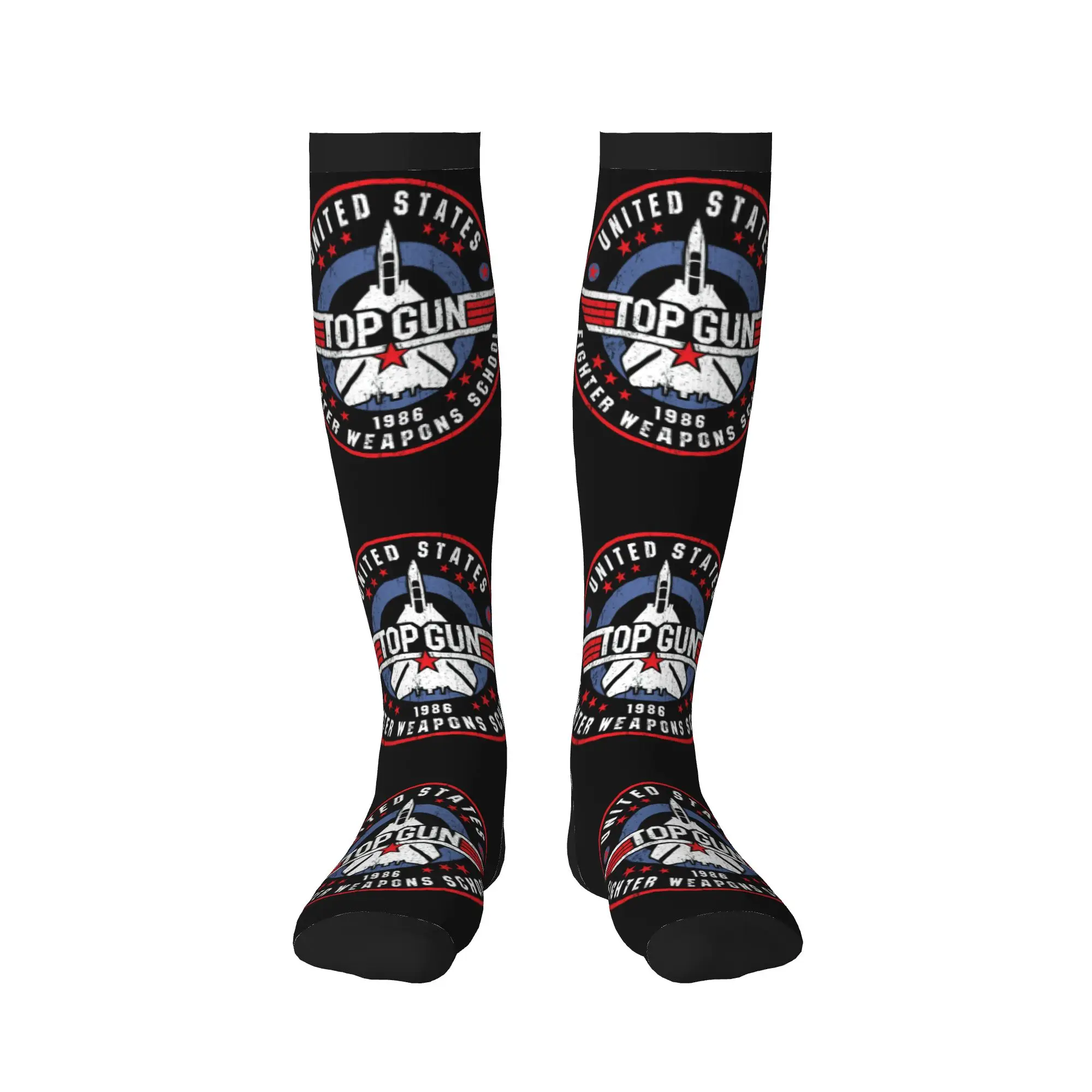 Top Gun Maverick Men Women Sports Compression Socks Unisex Novelty Fighter Weapons Worn Spring Summer Autumn Winter Dress Socks