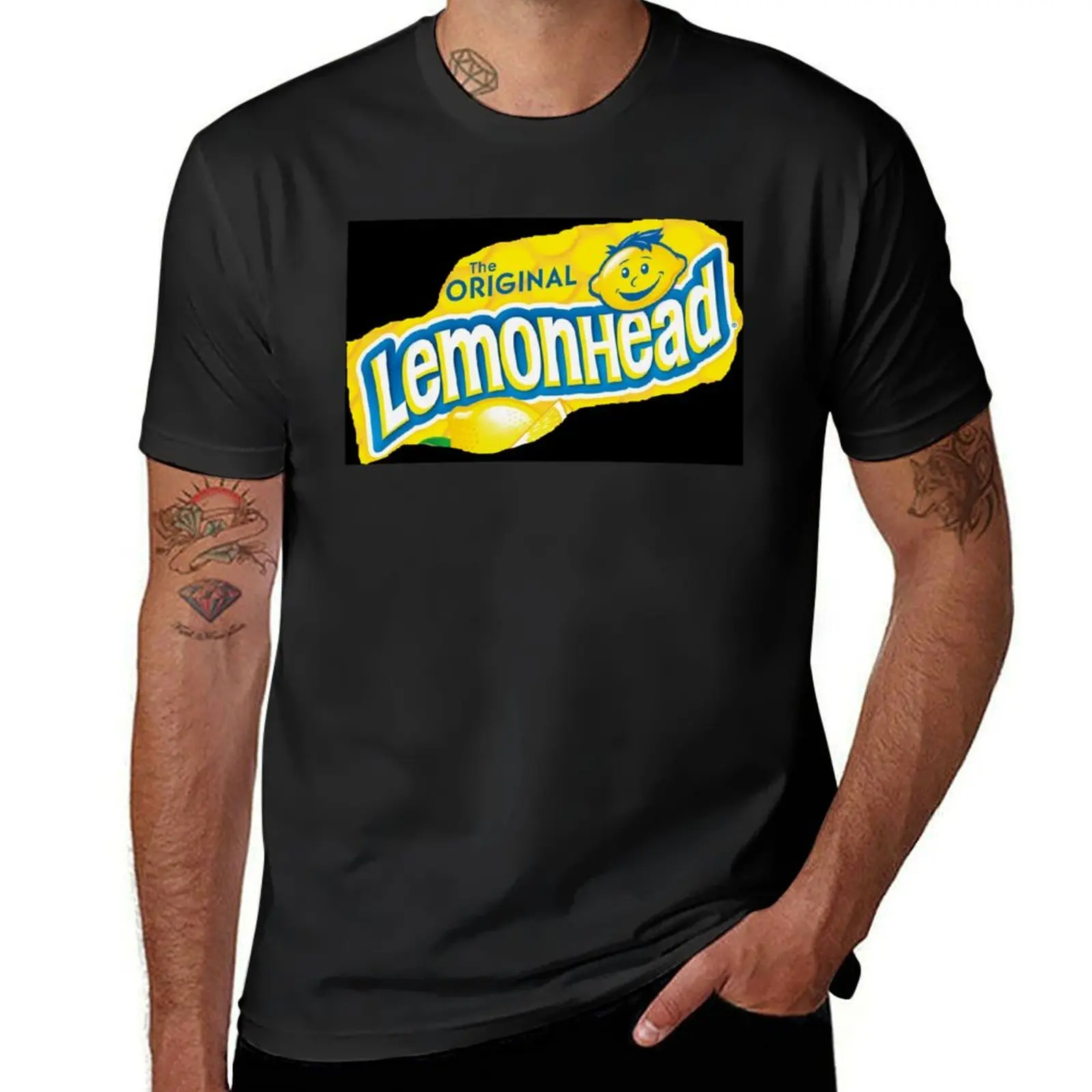 Футболка Lemonhead с изображением конфет, большие размеры, милые топы, футболки для мужчин, хлопок