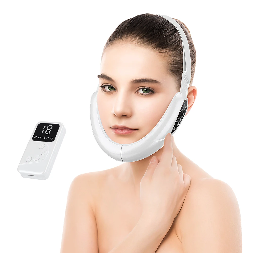 Facial Lifting Device LED Photon Therapy Face Slimming TENS Vibration Massager Double Chin V Face Shaped Cheek Lift Belt Machine