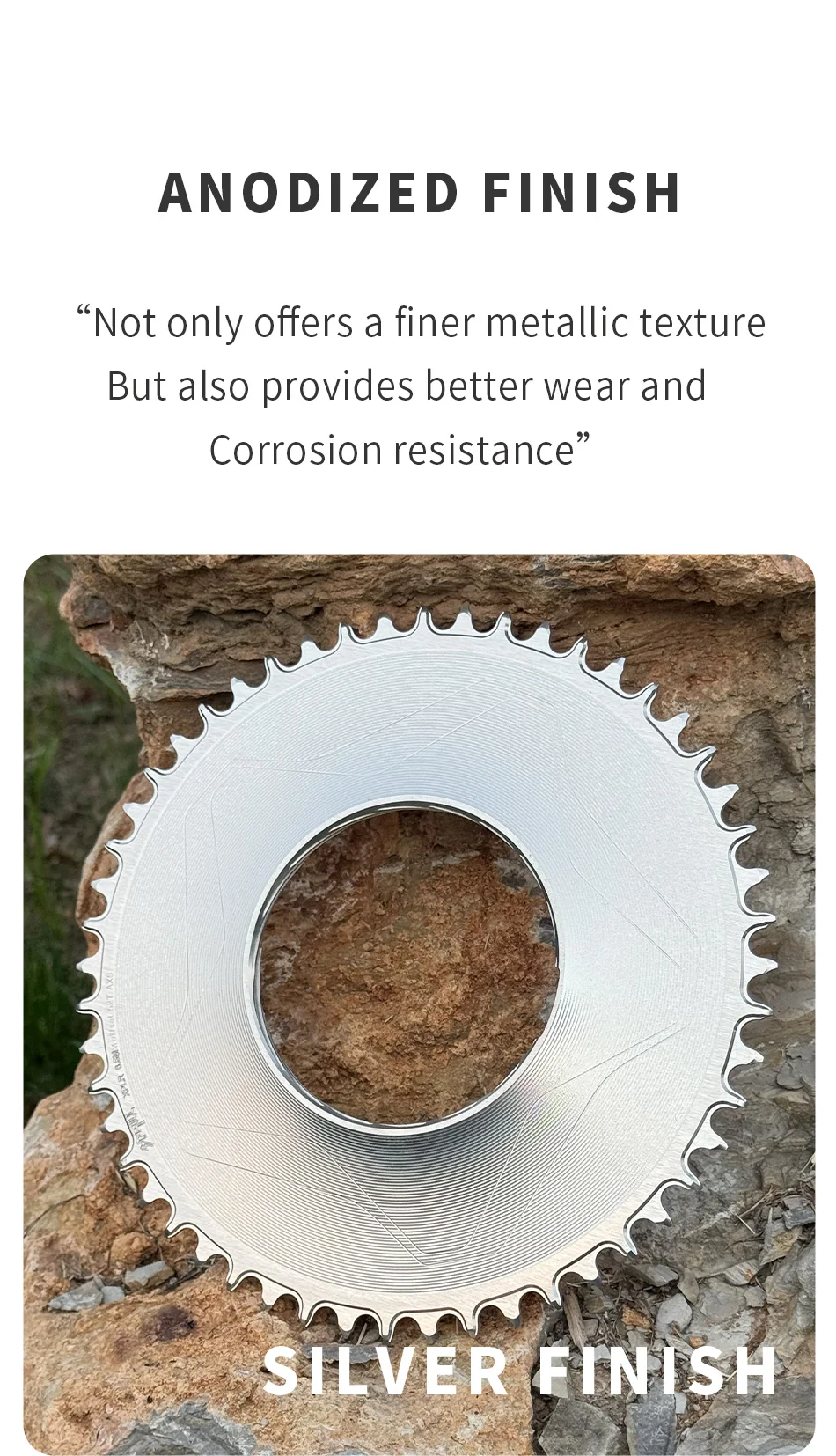 PASS QUEST Gewindekettenblatt – Kompatibel mit SRM E1 AXS Integriertem Gewinde-Spider-Leistungsmesser (Gravel 1x) – Detail 9