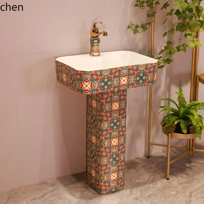 DSA retro outdoor hand washing column basin integrated pool washbasin