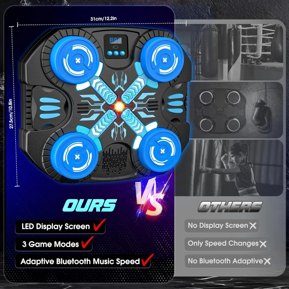 Music Boxing Machine for Kids 4-10, 3 Game Modes, Bluetooth & LED, Safe Punching Toy, Birthday Gift - view 6