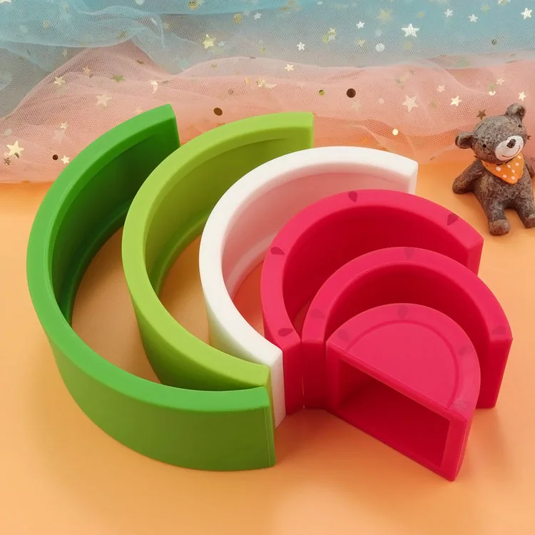 TYRY.HU 6/7pcs Baby Silicone Building Block Rainbow Soft Block 3D Educational Montessori Toys Baby Teether Gifts