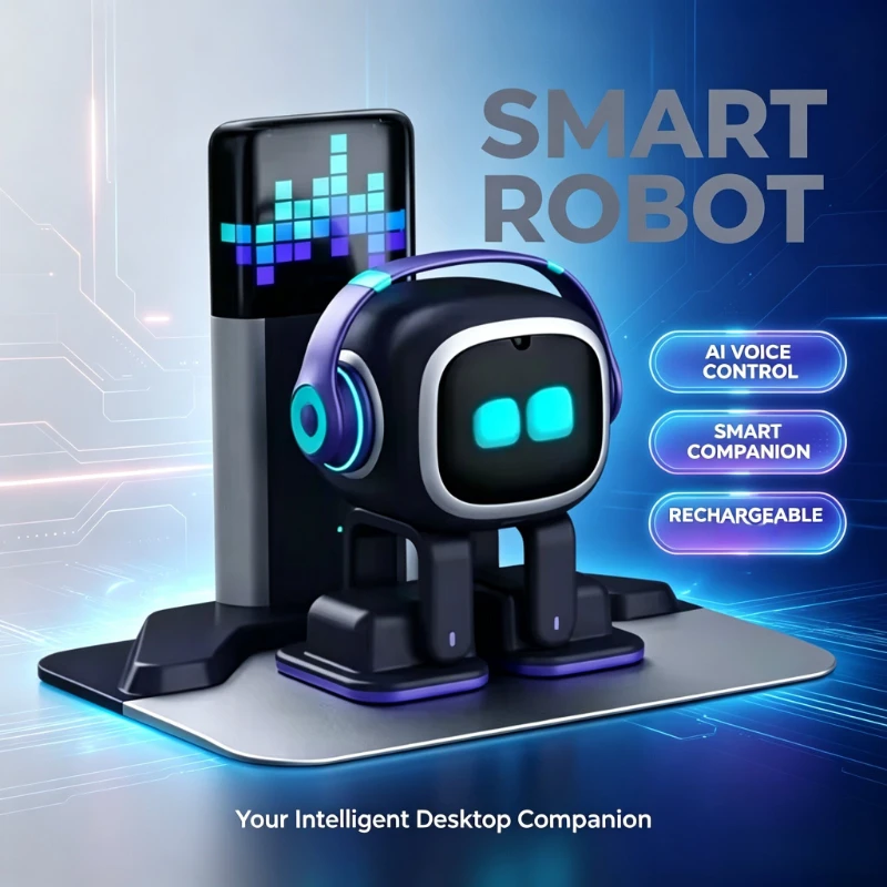 AI EMO Smart Companion Robot Toy with Voice Recognition for Emotional Communication Electronic Pet for Kids And Adults New