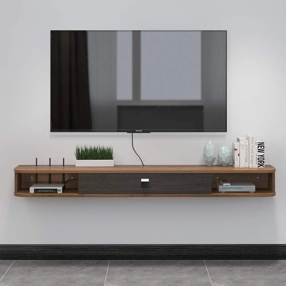 

Floating TV Stand, Wall Mounted TV Cabinet, Modern Entertainment Media Console Center Large Storage TV Bench for Living Room