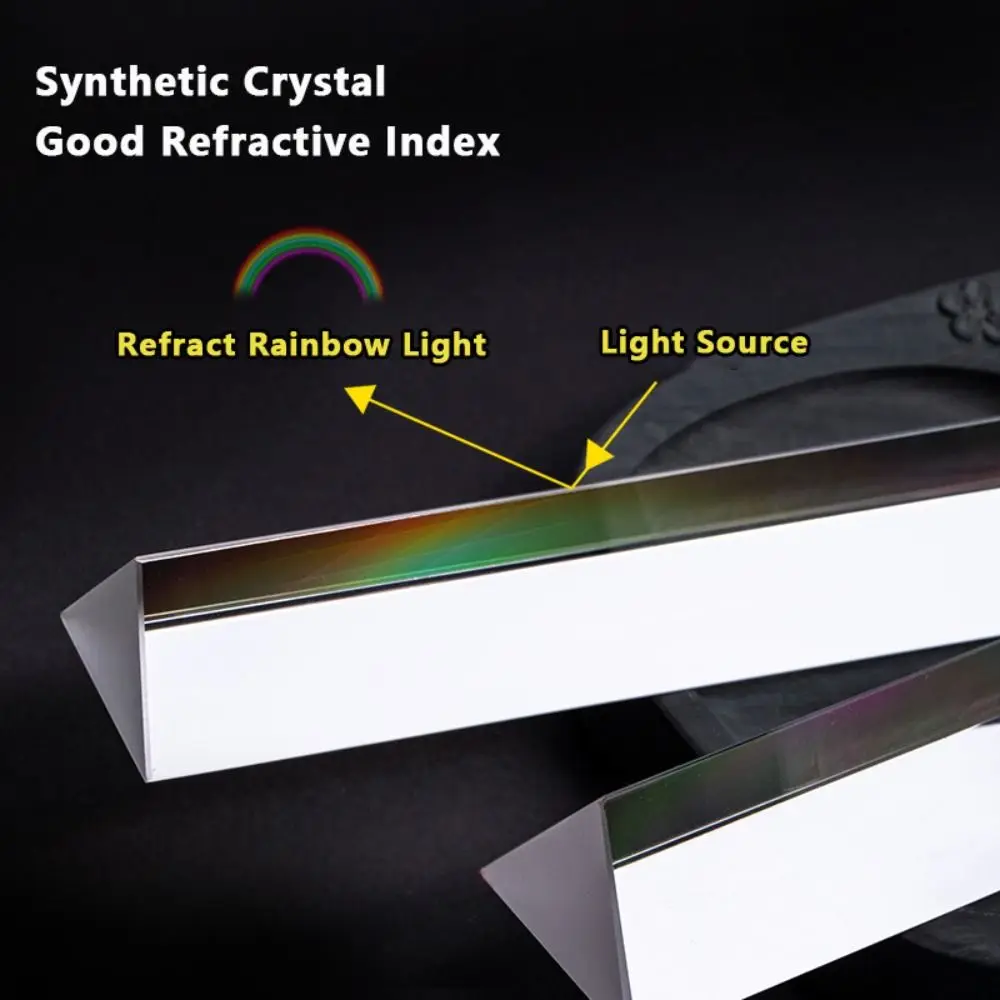 Crystal Physical Optics Prism Optical Glass Seven Colors Rainbow Triangular Prism Prism Design Seven Color Triprism