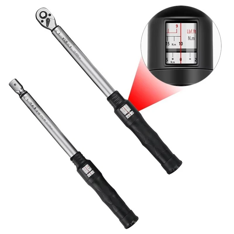 72-Tooth Click Torque Wrench Set, 1/4 3/8 1/2 Inch Drive, ±3% Accuracy, Auto & Bike Maintenance Spanner