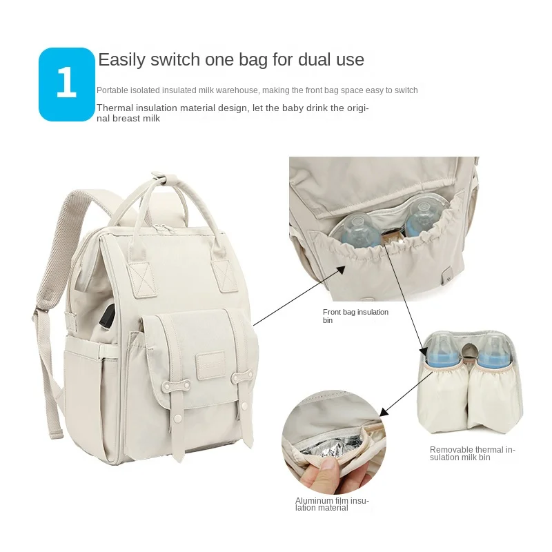 Diaper Bag Mummy Backpack Large Capacity Bag Mom Baby Multi-function Waterproof Outdoor Travel Diaper Bags For Baby Care