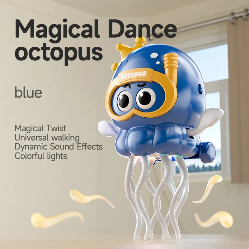 Spinning and Dancing Octopus Electric Cartoon Multi Directional Light Simulation Toy with Magical Charm Birthday Gift