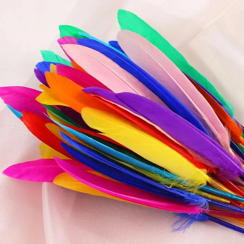 10-15CM Knife Goose Feather Mixed Color Feathers For Crafts DIY Dreamcatcher Handmade Jewelry Garment Accessories