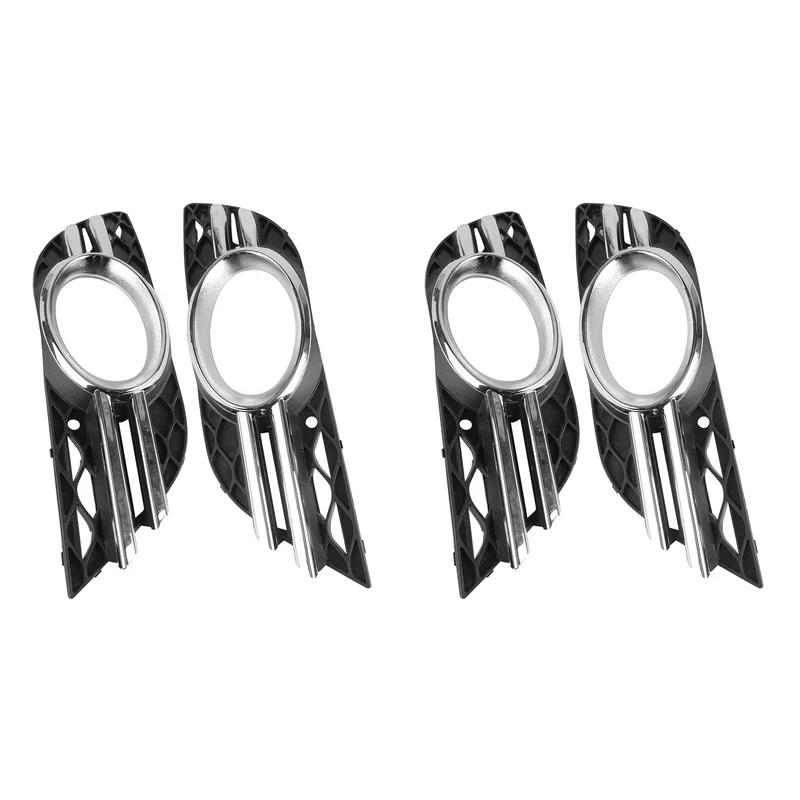 4X Car Front Fog Light Grill Chrome Trim Cover Set For Mercedes-Benz E-Class W211 07-09 A2118851174 A2118851274