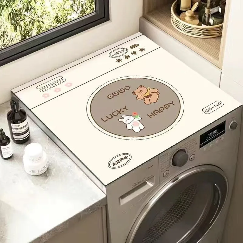Drum washing machine mat, household water absorbing, sunscreen, dustproof mat, diatomaceous earth refrigerator bedside table mat
