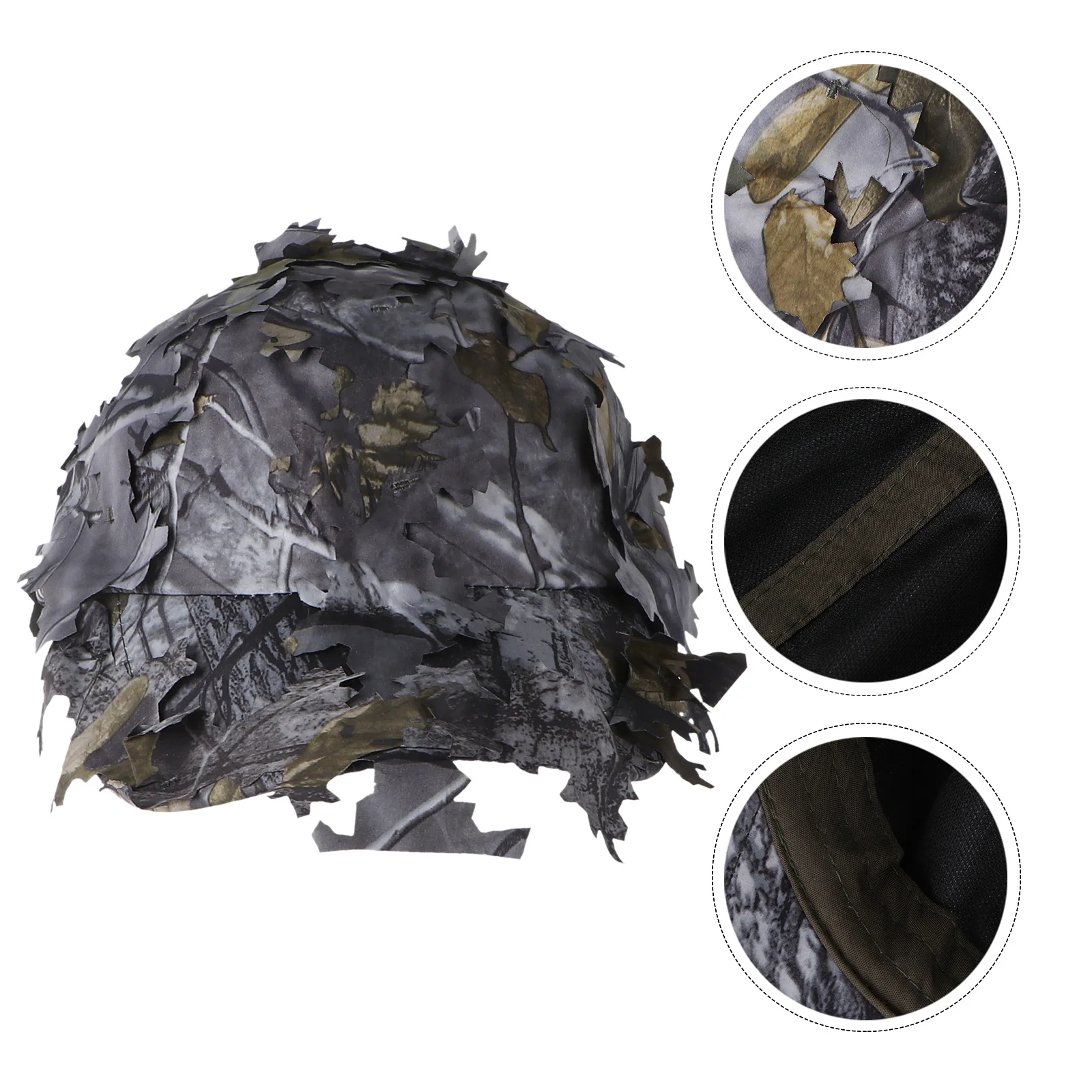في الهواء الطلق ورقة الغابة التمويه قبعة بيسبول قابل للتعديل حزام الأشعة فوق البنفسجية حماية المحمولة للصيد الصيد السفر #2