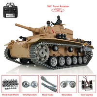 HENG LONG 1/16 7.0  Pro Ver Panzer III H RTR RC Tank 3849 3848 Metal Tracks Wheels Steel Sprocket BB Shooting Yellow TH17369