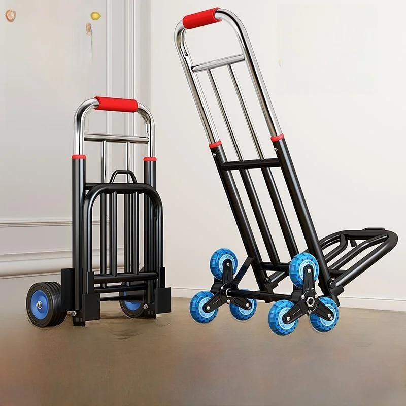 

Portable Hand-Pulled op Cart Foldable Stainl Steel Vegetable Bung Cart with Retractable Handle for Outdoor Use