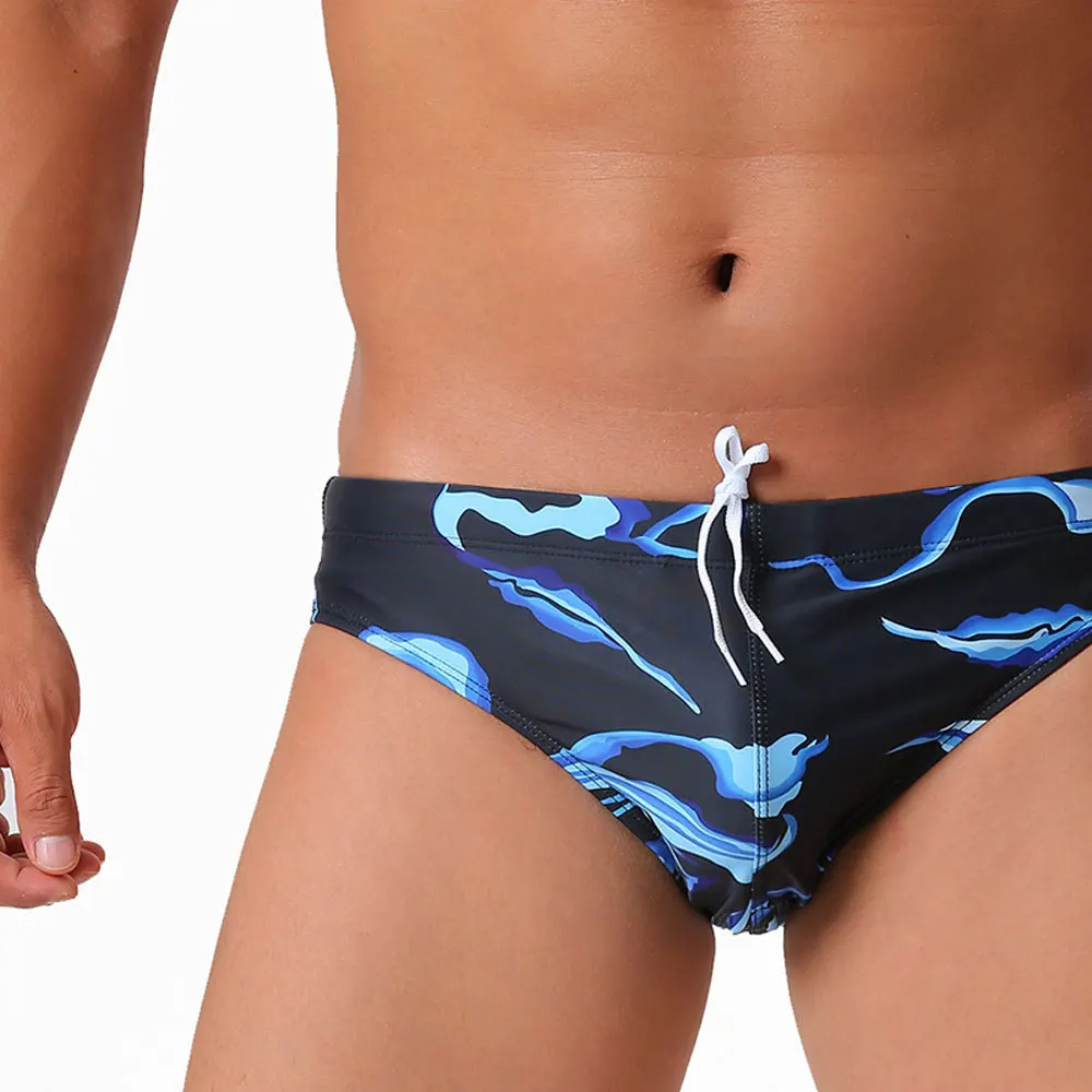 2026 men's triangular close-fitting briefs cross-border low-rise quick-drying beach swimming briefs UXH702