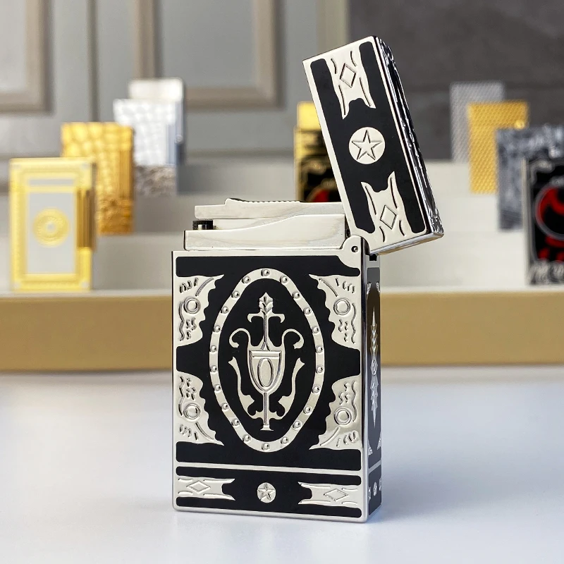 New commemorative edition single and double flame luxury lighter Ping Sound natural paint cigarette smoking butane lighter 18051