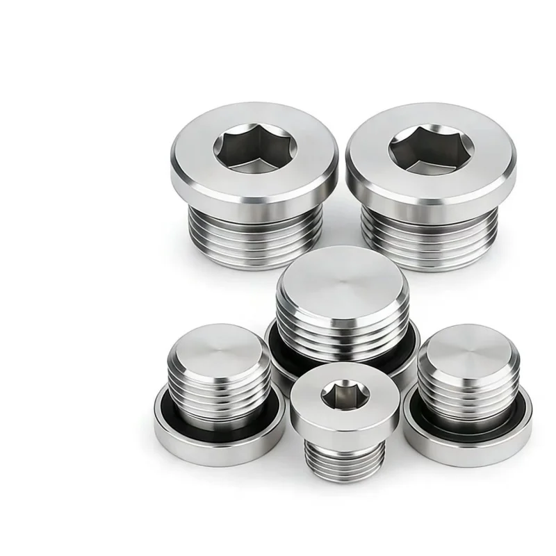 1 Piece PT1-1/4 1-1/2 Bolts 304 Stainless Steel Hex Socket ED Ring Sealed Plug with Flange Oil Plug  BSP Thread Plug Nut