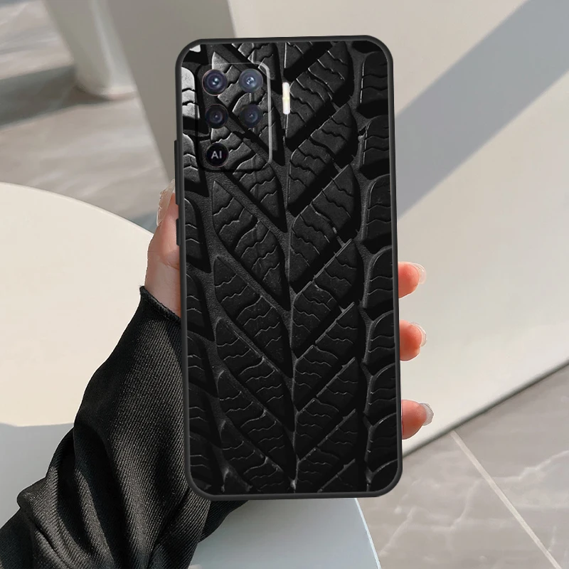 Tire Tread Pattern For OPPO A54 A74 A94 A58 A78 A98 A16 A76 A96 A15 A17 A77 A52 A72 A5 A9 A53s A54s A57s Case