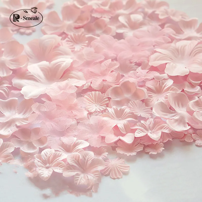 3D Flower Wedding Dress Materials, Pink Pyrographic Jean Yarn, Headwear Materials, DIY, Handmade, RS1202, 200Pcs