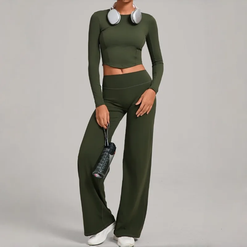 

Women's Autumn and Winter Slimming Yoga Set Tight Fitting Quick Drying Versatile Sports Set Outdoor Running Leisure Fitness Suit