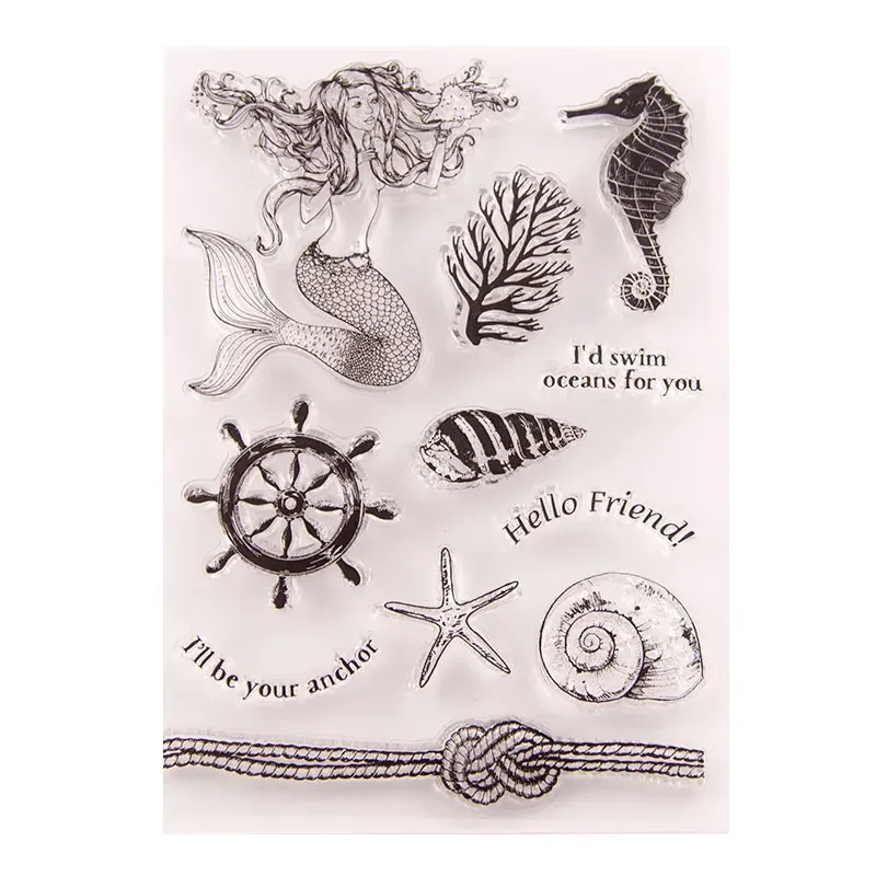 

Mermaid Transparent Rubber Stamps Clear Stamps Seal for DIY Scrapbooking Card Making Photo Album Decorative Crafts New Stamps