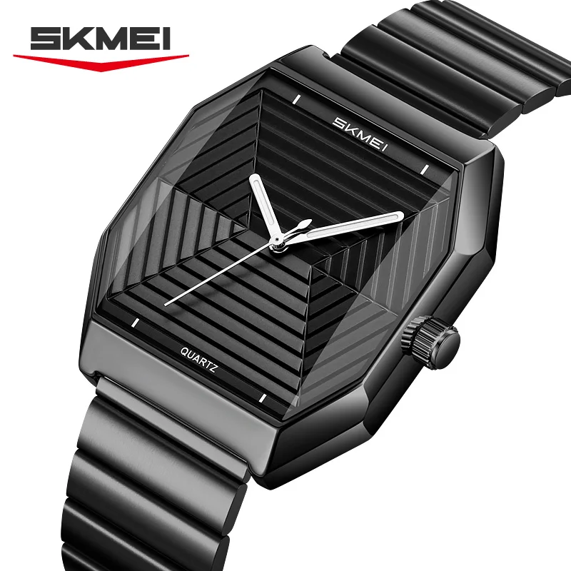 SKMEI 9393 Creative Style Watches Stainless Steel Men Clock Waterproof Sports Jewelry Quartz Watches for Man Relógios Masculino