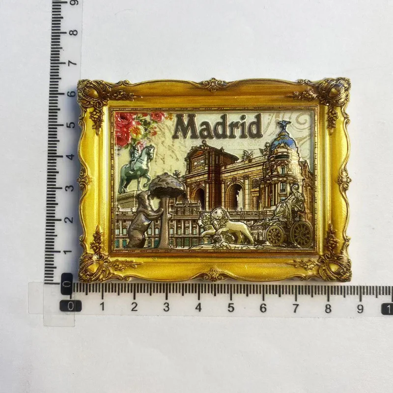 3D Madrid Landmark Resin Fridge Magnet - Spain Tourist Souvenir - Intricate Design - Perfect Home Decor
