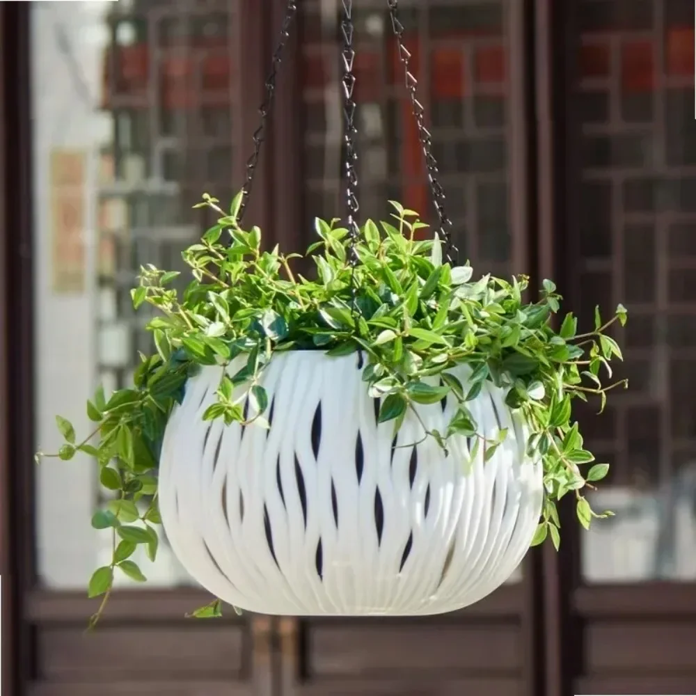 Hanging Pot Flower Pot Plastic Imitation Cane Hanging Basket Planters Thickened