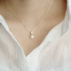 925 Sterling Silver Simple Retro Zircon Pearl Pendant Necklace Pendant Classic Romantic Wedding Jewelry For Women