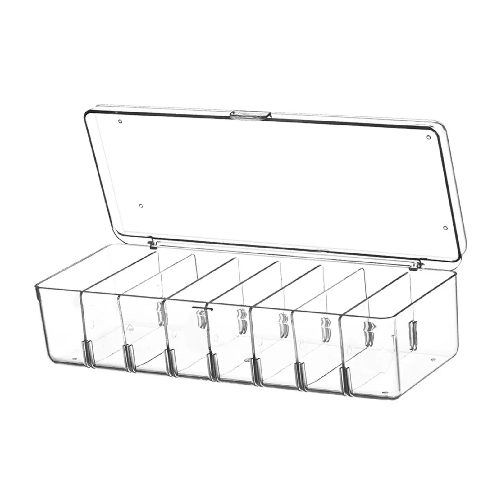 Trading Card Deck Box, Transparent Acrylic Card Box Storage, Durable Game Card Boxes with 7 Dividers Game Card Holder