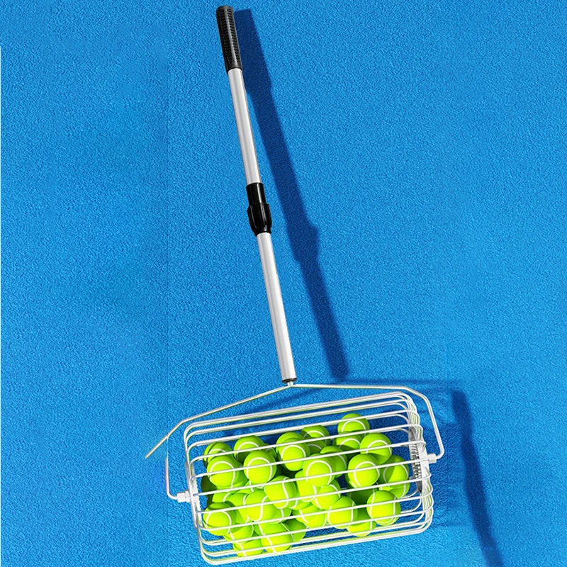 Verstelbare Tennisbal Picker Artefact Grote Capaciteit Tennis Plukapparaat Roestvrij Stalen Ballen Hopper Draagbare Sportonderdelen