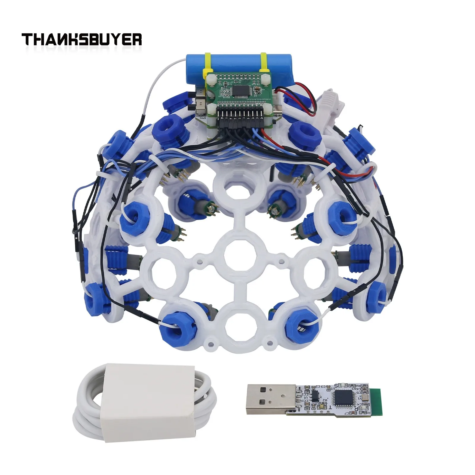 Custom 3D Printed 8/16 Channel EEG Electrode Caps, Compatible with Open Source BCI Acquisition Devices