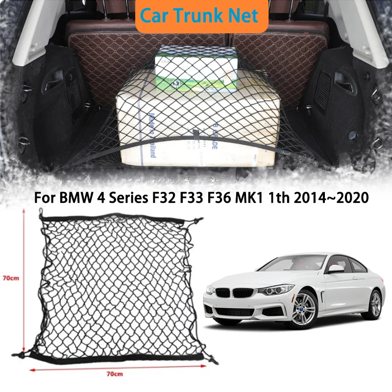 For BMW 4 Series F32 F33 F36 MK1 1th 2014~2020 Car Trunk Net Storage bag Interior Luggage Cargo Organiser Accessories Auto Parts