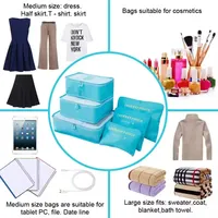 6 PCS Travel Storage Bag Set for Clothes Tidy Organizer Wardrobe Suitcase Pouch Unisex Multifunction Packing Cube Bag Travel Kit