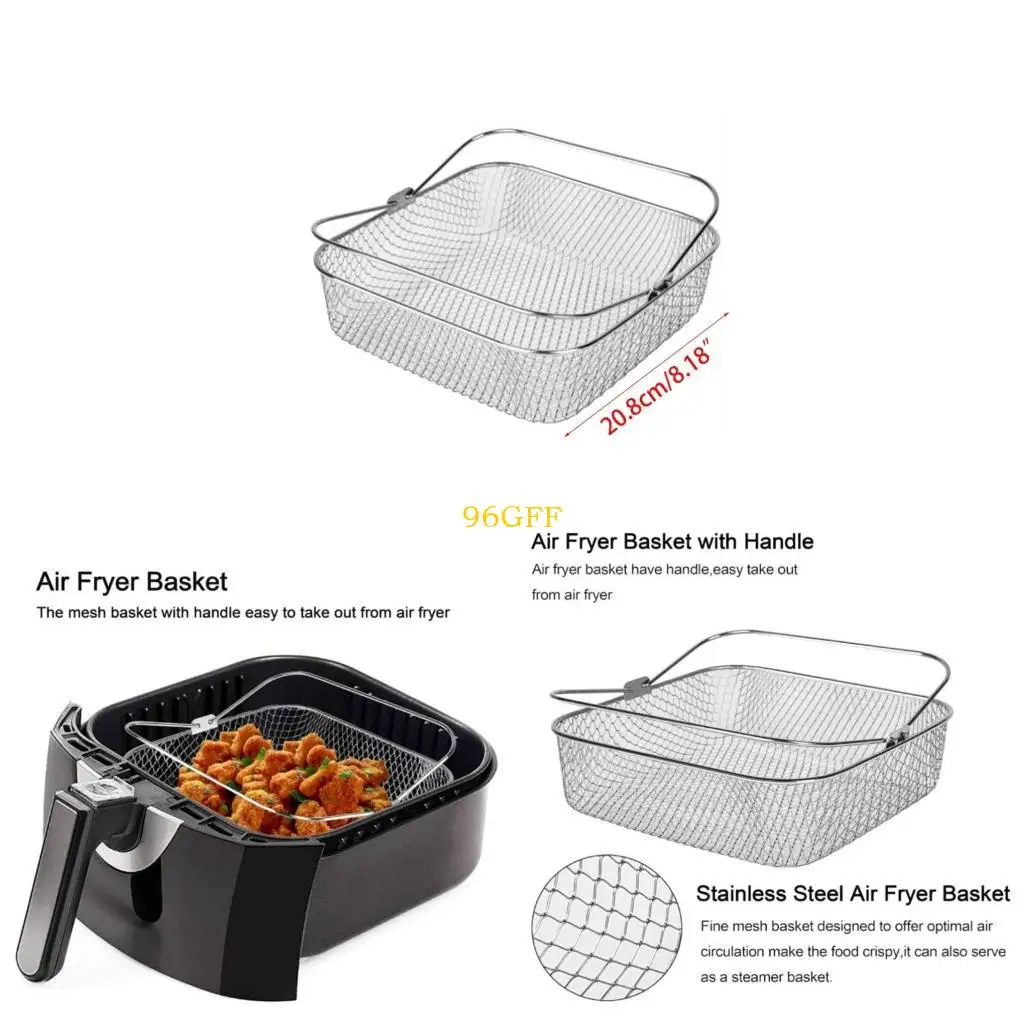 96GF Stainless Steel Chip Basket Multifunctional Fryer Basket Air Fryer Frying Baskets Perfect for Frying and Serving Treats