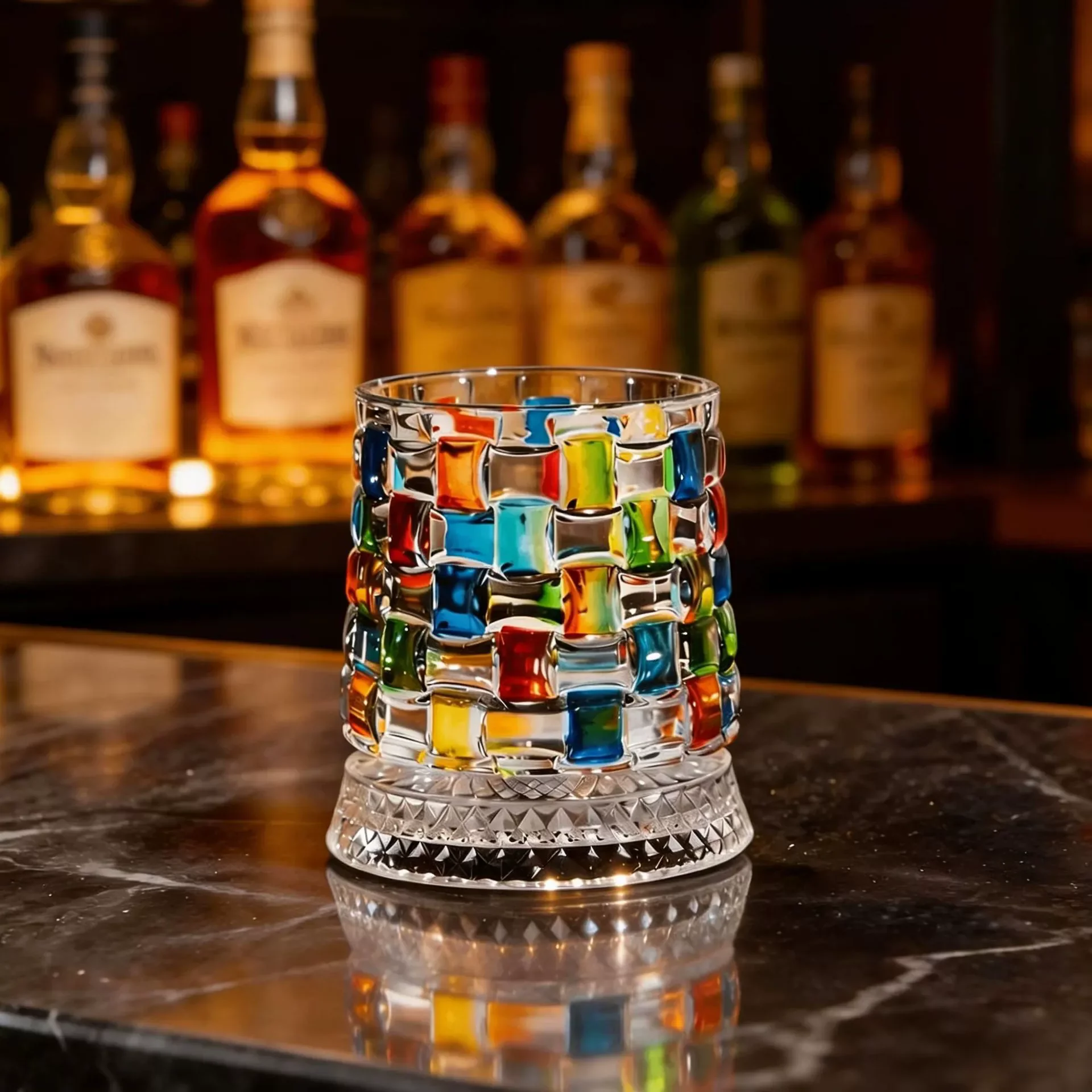 2026 New Whiskey Glasses Rotating Whisky Glass With Glass Base 360 Rotate Degrees Crystal Rum Glass For Cocktail Party Drinking
