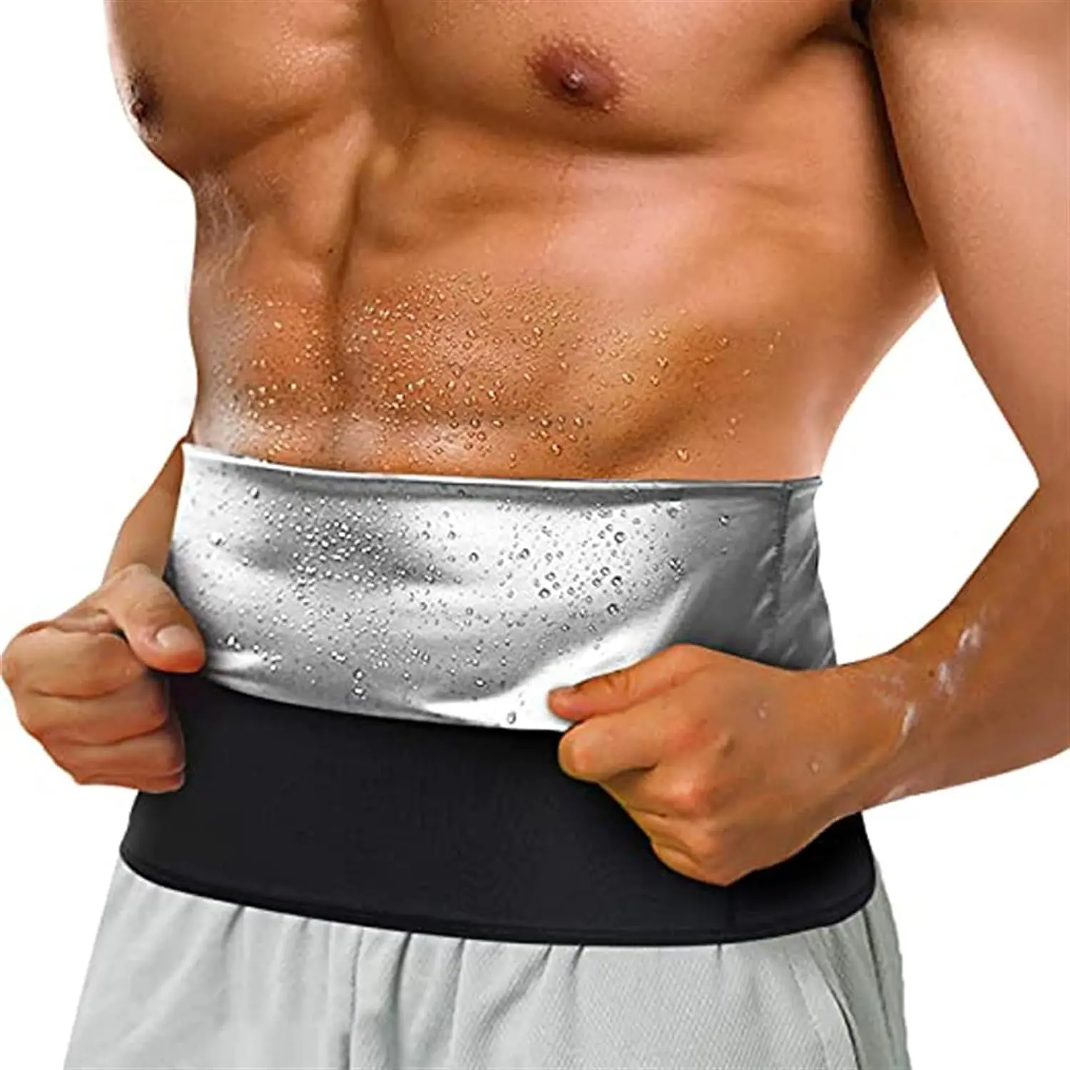 1 Stück Herren Taillentrimmer Sauna-Schweißgürtel für Workout, Fitness, Bodybuilding, Bauchweggürtel, Sportgürtel
