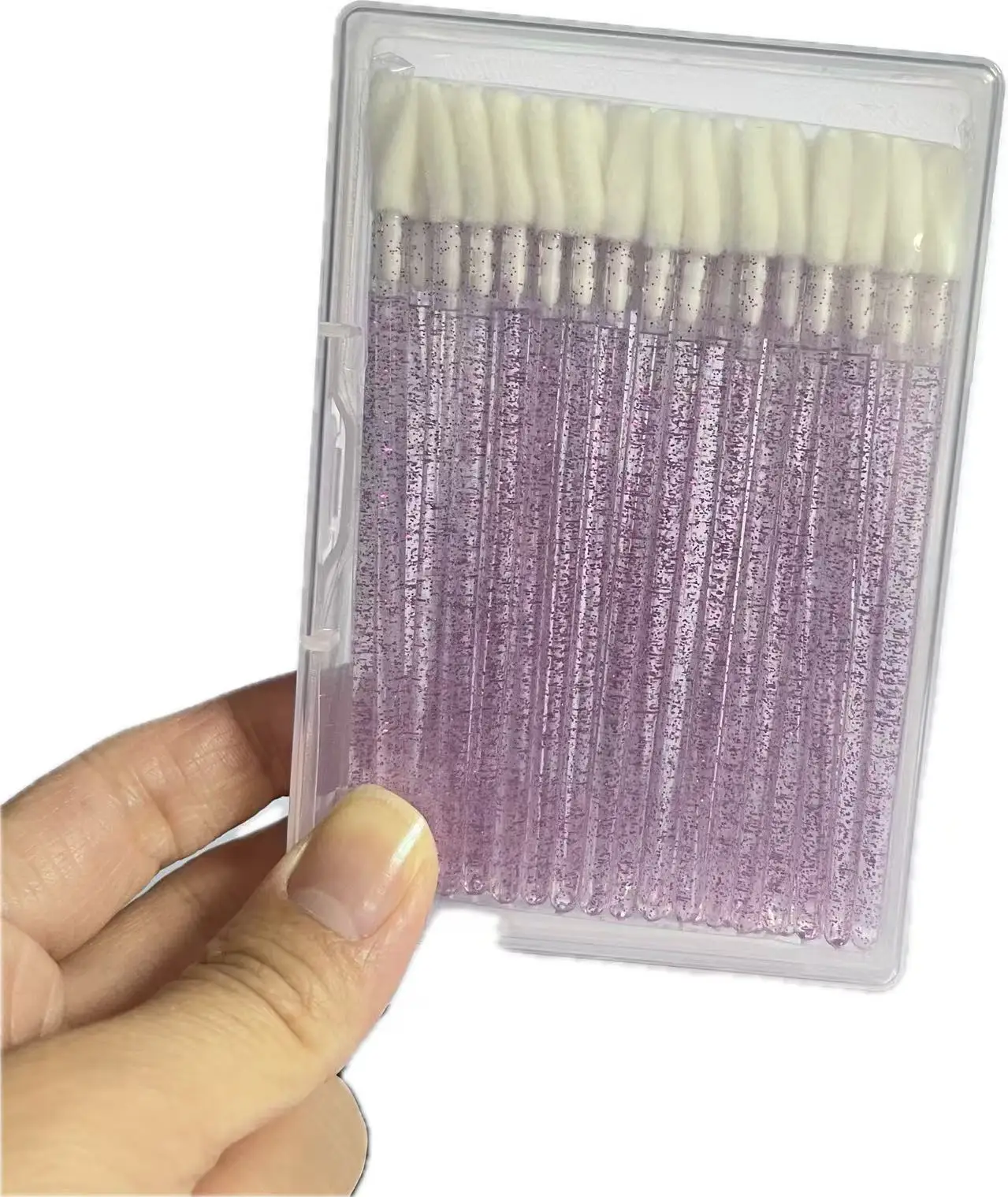 500pcs Solid Handle Lip Gloss Brush Wand Lip Applicator for Eyelash Lift Bigger Brush Tip of Lip Brushes for Eyelash Extensions