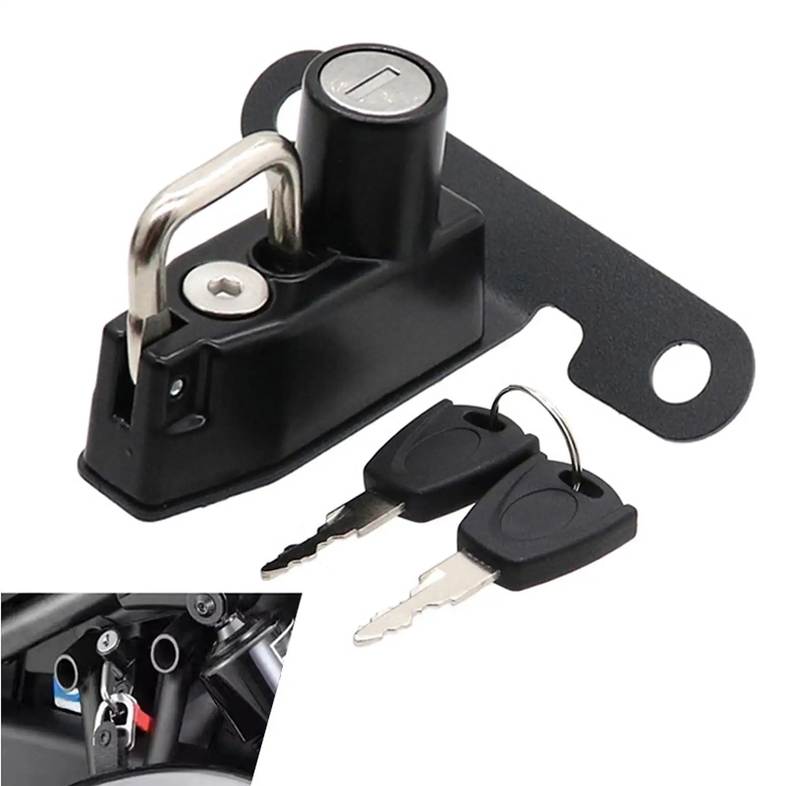 

Замок для мотоциклетного шлема из алюминиевого сплава, простая установка, противоугонный замок для шлема, крючок для крепления для Honda Rebel Cmx300/500