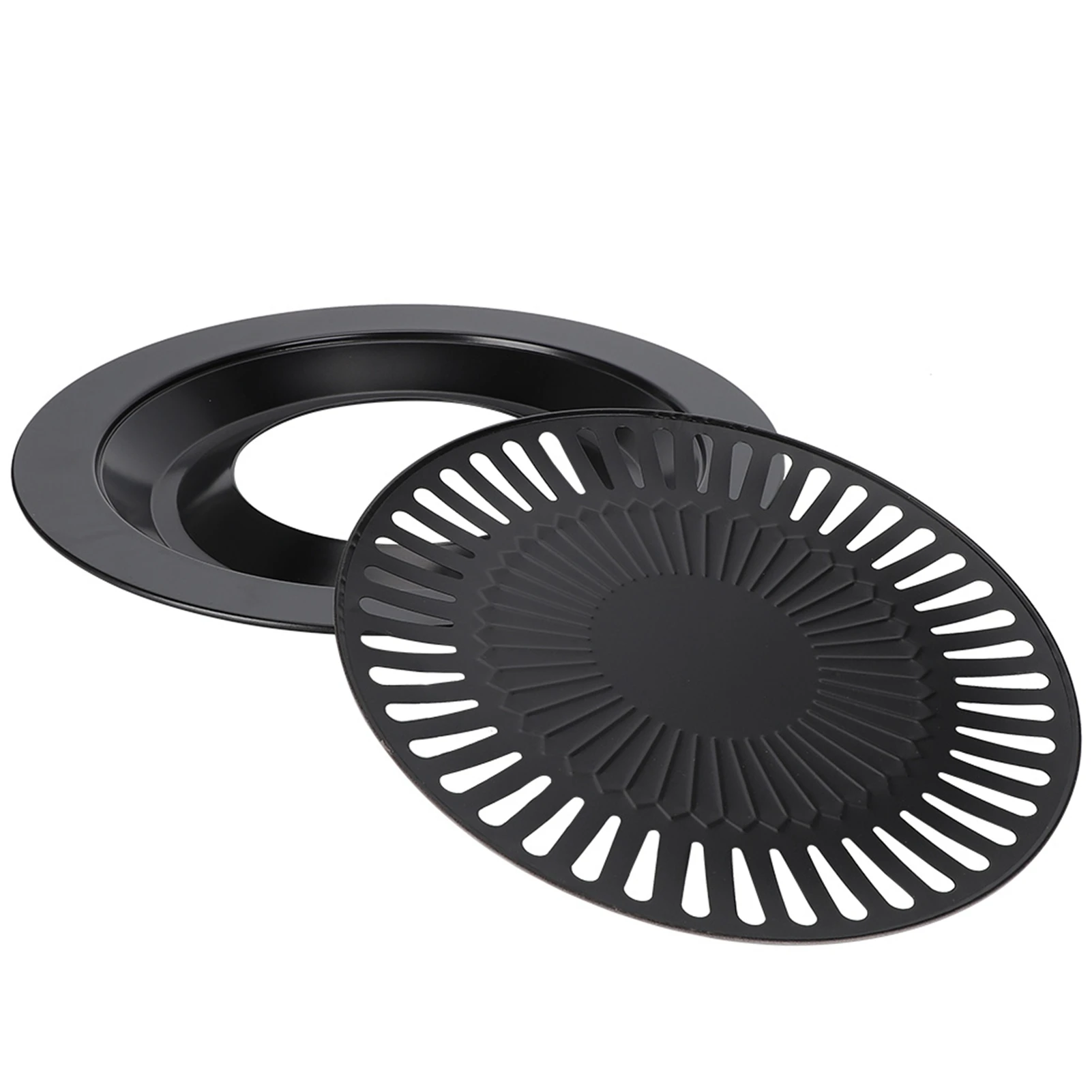 Barbecue Pan Smokeless Round Nonstick Baking Tray BBQ Roasting Tray Kitchen Utensilsfor Electric Stove Gas Stove Propane Stove