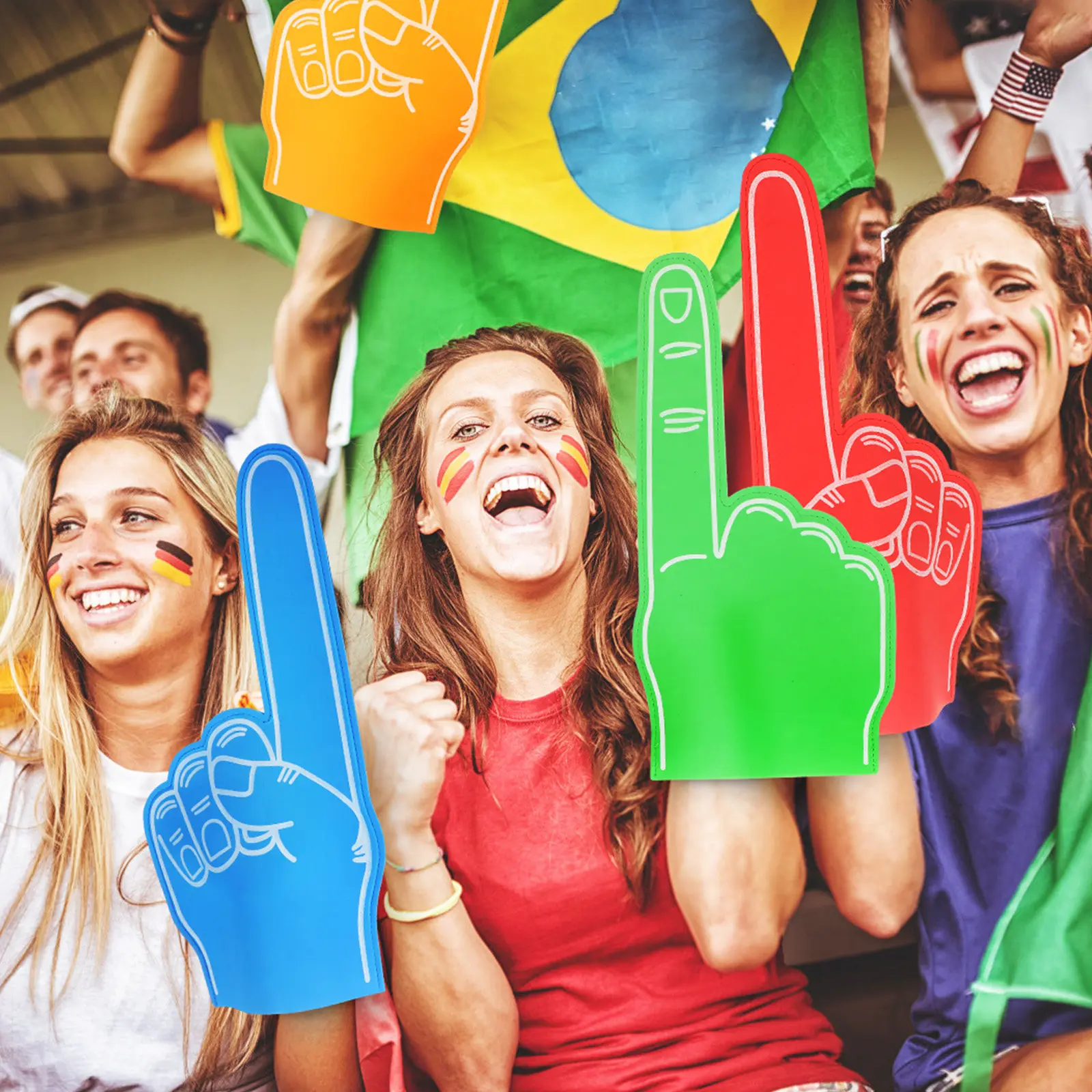

10Pcs Foam Fingers Bulk Giant Cheering Hands Universal Fit Vibrant Colors Easy to Fan Gear Concert Festival Football