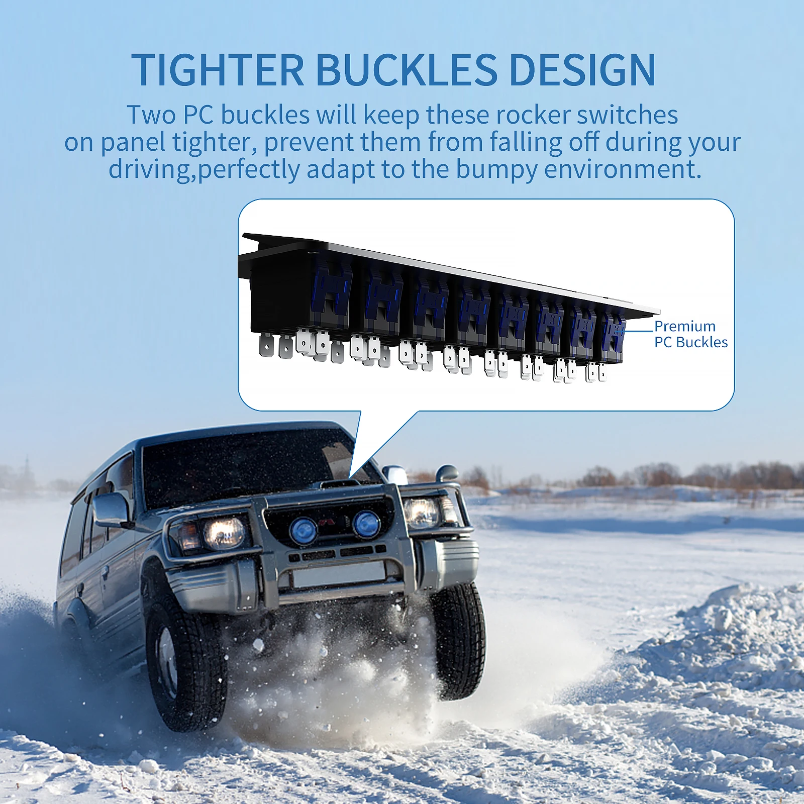 New Waterproof Metal 2-8 Gang Dual LED Marine Boat Car Switch Panel Marine Auto Truck Rocker Switch Panels for Cars